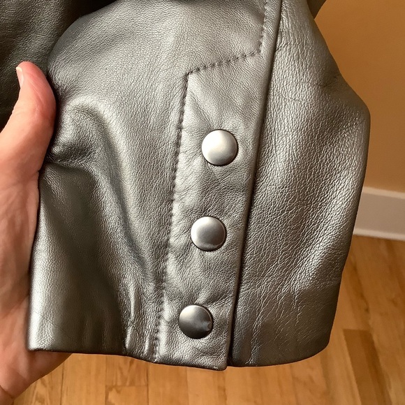 DANIER Metallic Italian Leather Jacket Removable Lining Size M - Picture 9 of 16